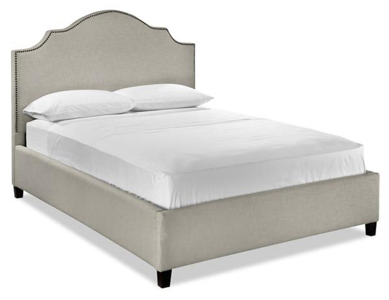 Современная двуспальная кровать из полиэстера-бежевый