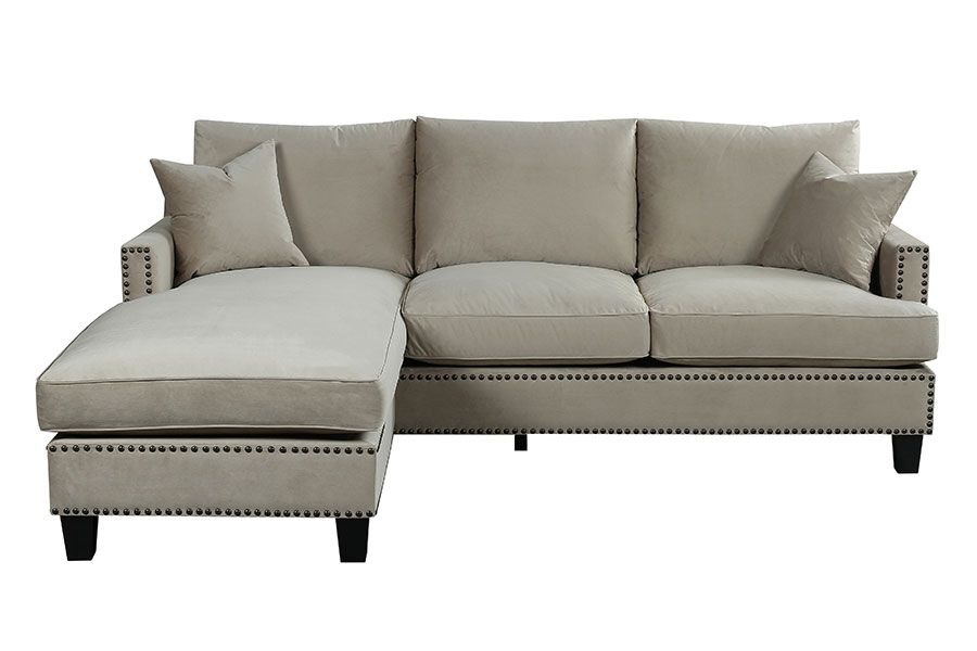 Универсальный светло-серый угловой диван