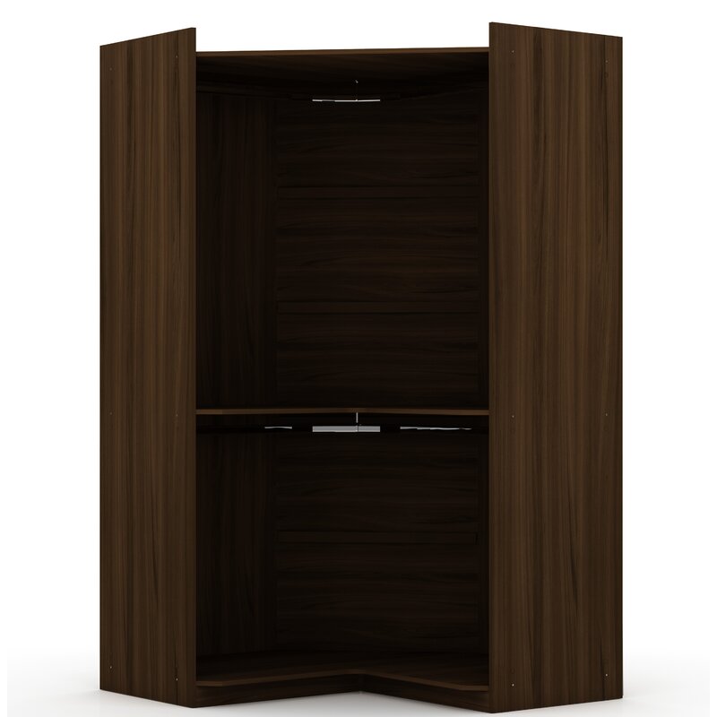 91-дюймовая угловая система шкафа в коричневом цвете