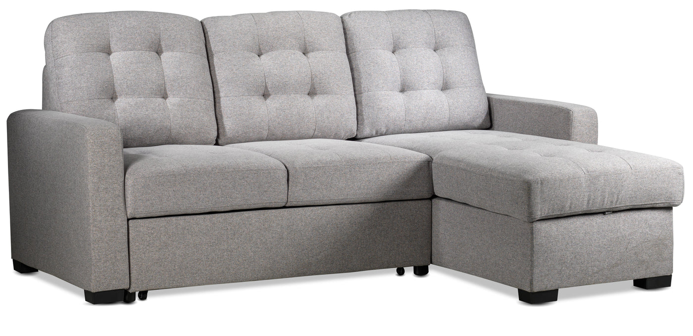 Светло-серый секционный диван-кровать