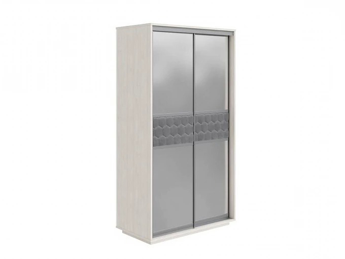 Современный шкаф-купе 2х с 4 зеркалами -серый-серебро