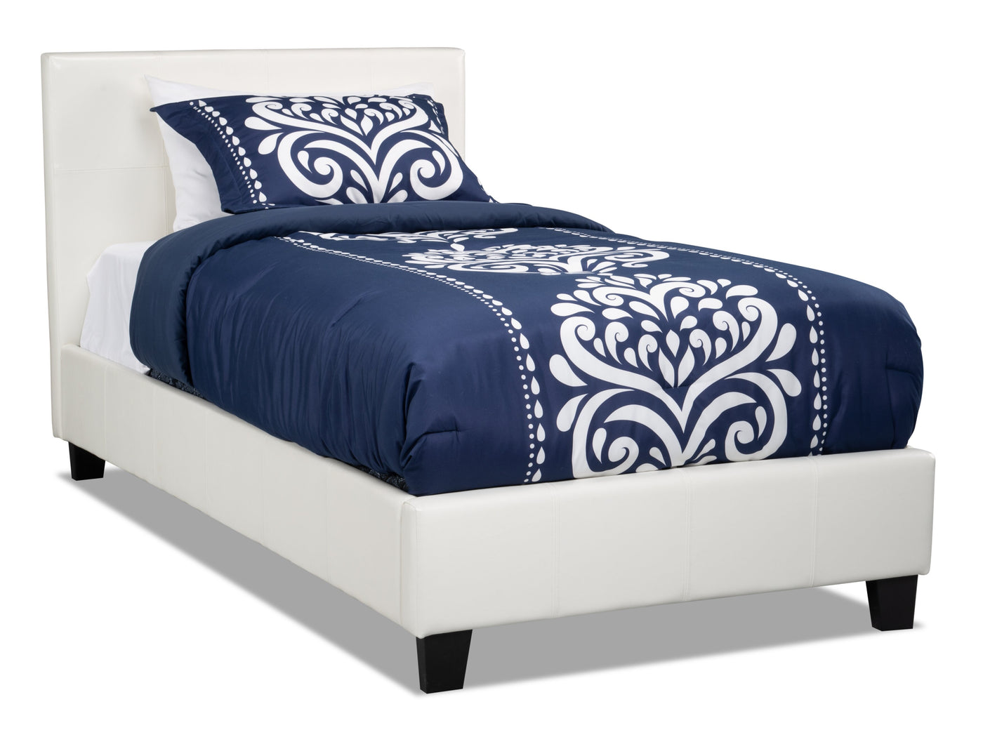 Оригинальная односпальная белая кровать