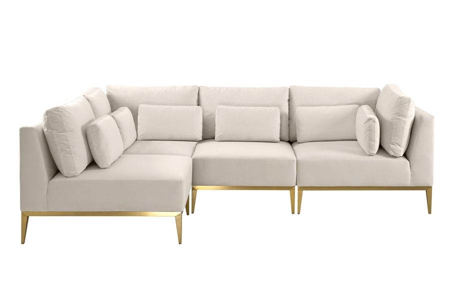 Белый угловой диван в современном стиле