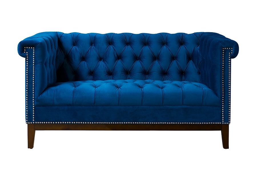Двухместный тёмно-синий диван Chester